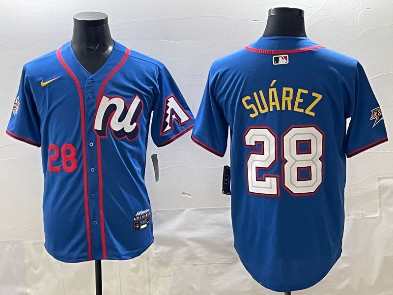 Men 2025 Arizona Diamondback #28 Suarez Blue All star Nike MLB Jersey style 03->arizona diamondback->MLB Jersey